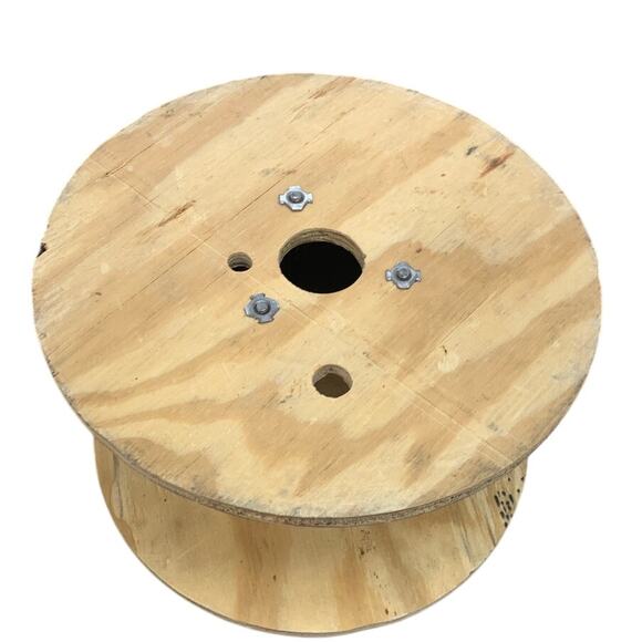 Used 11.5" Diameter Wooden Cardboard Center Plywood Spool Craft Supply Decor - Picture 2 of 4